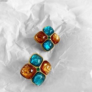 silverlià Middle-aged Vintage Exaggerated Retro Vintage Square shaped Earrings